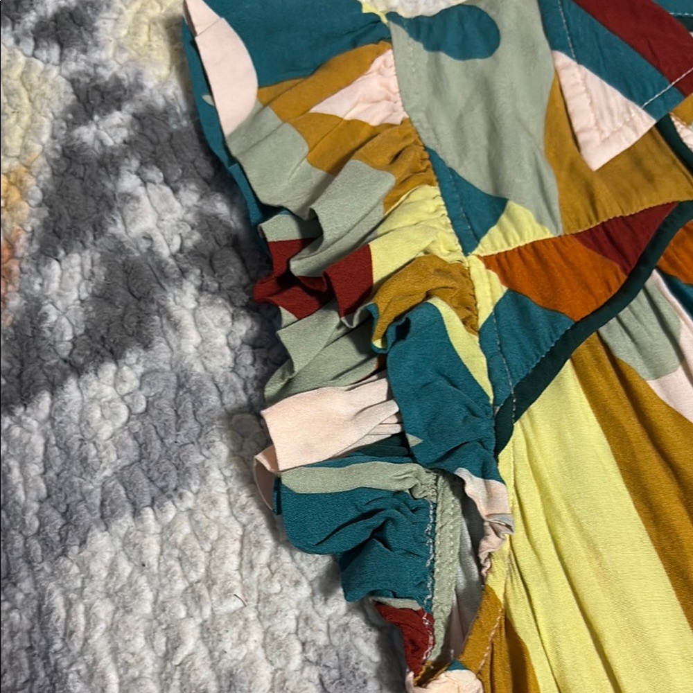 Umgee Multicolor Patchwork Midi Dress - image 3